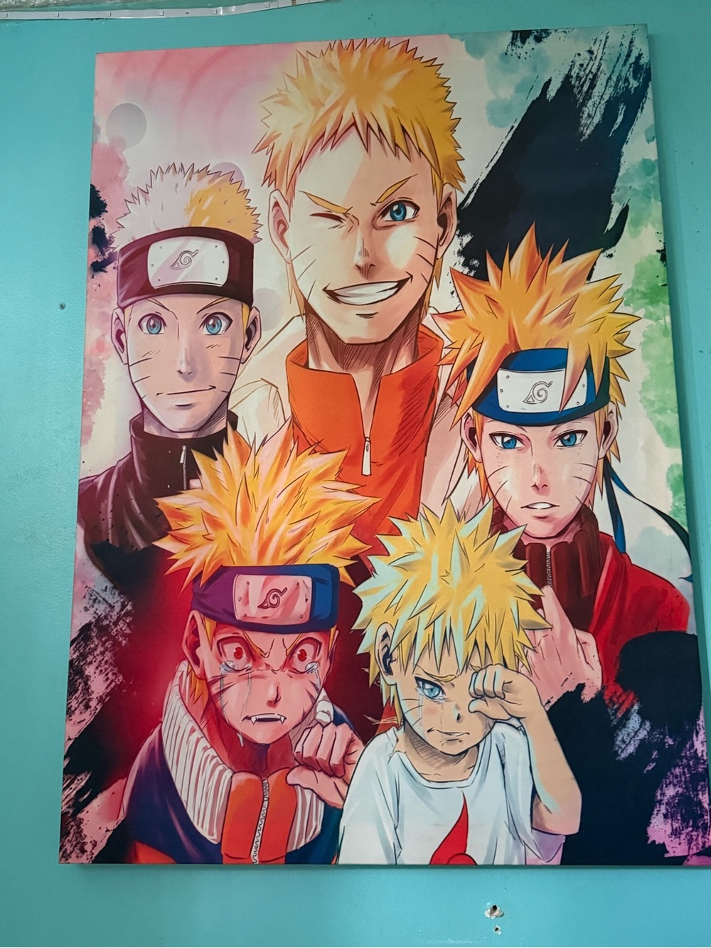 Naruto Multicolor Anime Canvas Wall Art - Vibrant Yellow & Orange